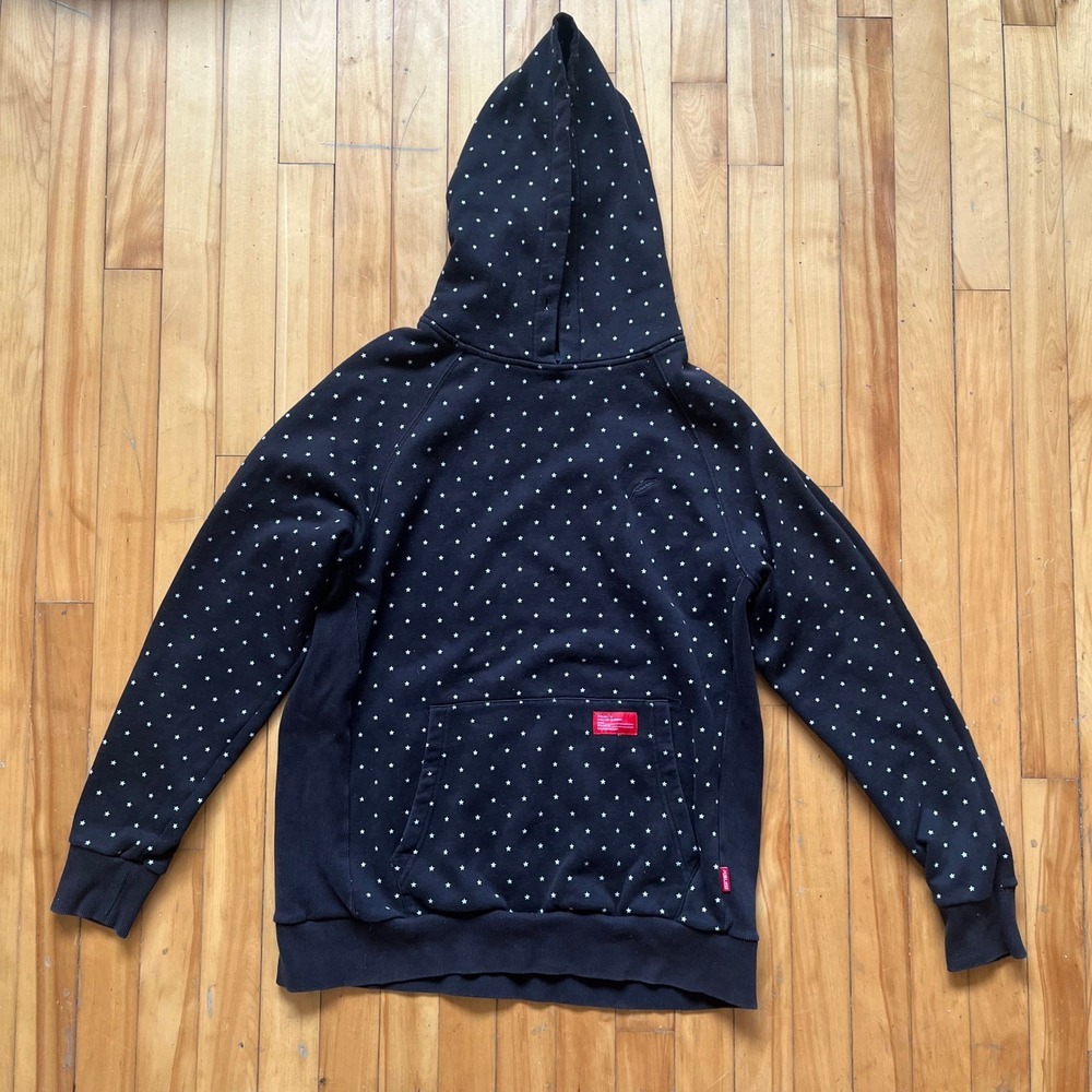 Publish Brand Men's Black Star Print Hoodie Pullover Sweatshirt X Large